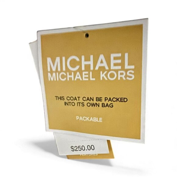 Michael Kors Womens Brown Zip Up Quilted Puffer Water Resistant Jacket Sz M New - Picture 10 of 15